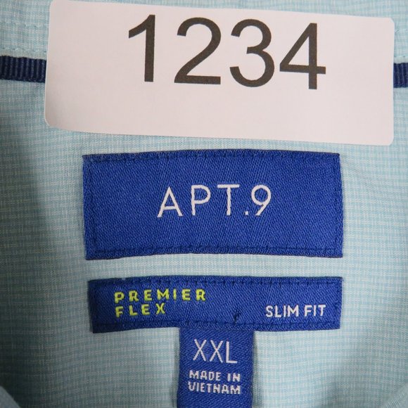 Apt.9* Men's Short Sleeve Button Down Curved Hem Chest Pocket Shirt~ Size XXL - Picture 3 of 10